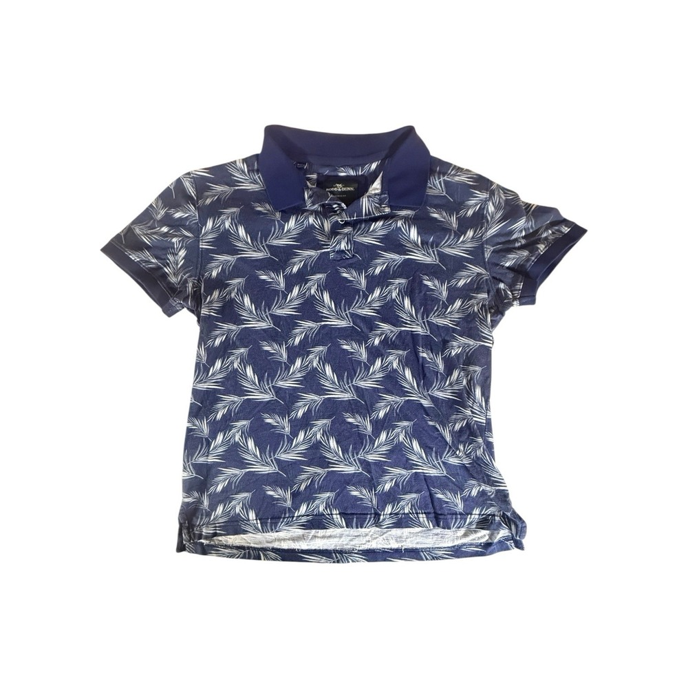 Rodd And Gunn Shirt Adult Medium Blue Leaf All Over Print Sports Fit  Mens